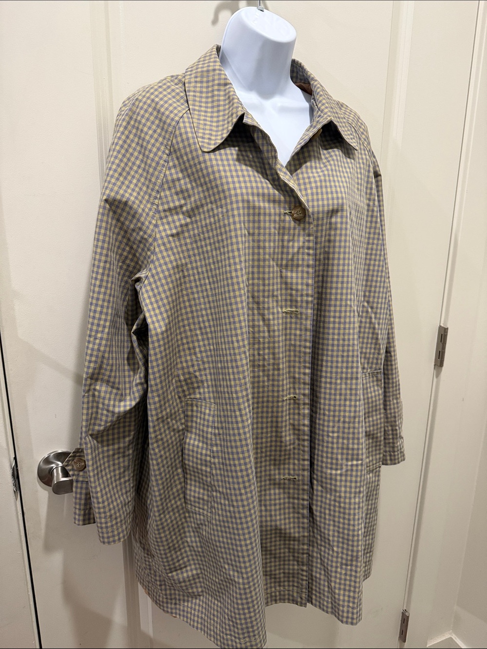 🧥 Vintage GAP Gingham Cotton Swing Coat Lined Jacket